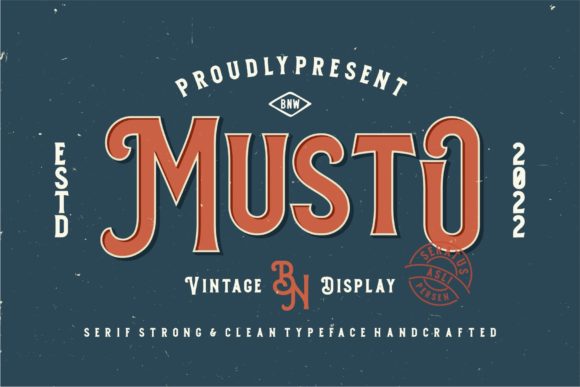 Musto: A Bold and Vintage Display Font for Web Design