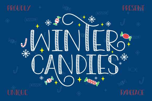 Winter Candies: A Sweet and Striped Display Font for Editorial Design